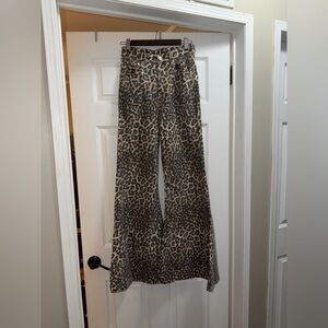 AKIRA Beige and Black Leopard Print Pants